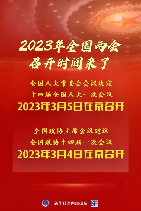 2023年天下两会召开时间，，，，，，来了！